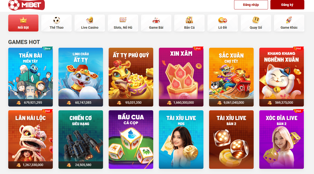 Sản phẩm cá cược đa dạng đáp ứng bet thủ